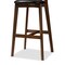 Baxton Studio Eline Black Faux Leather Upholstered Walnut Finished Bar Stool, PK2 144-8076 - alternate 2
